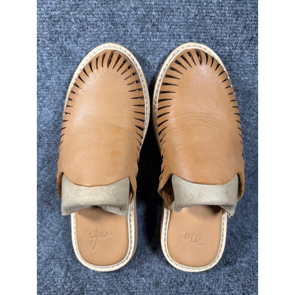 SANUK WOMEN HUARACHE YOU & ME TAN LEATHER SANDALS US 7